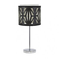 FABRILAMP Lampe à poser chrome/bois noir modèle Katerina