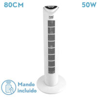 Ventilateur tour blanc Tuka 50W avec télécommande