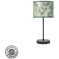 Lampe de table fashion 1xe14 noir/feuilles vertes 42x17x17cm
