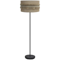 AKUNADECOR Lampadaire Kala avec abat-jour frangé beige