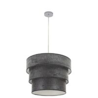 smile triple suspension 3xe27 chrome/bois noir regx50x50 cm