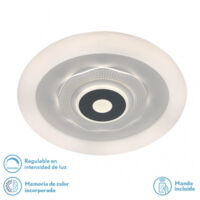 Plafonnier 78w 3000k, 4000k, 6500k Anthe White/grey 9x50x50cm 10530Lm Dimmable, Memory and C Remote brand FABRILAMP