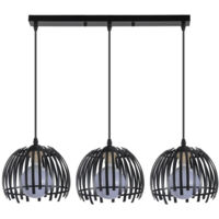 FABRILAMP Lámpara de lámpara de techo alargada Latina Negra 3xe27 Regx74x20cm