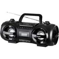 Reflexion CDR900BT - Lecteur de CD stéréo de Chaîne hi-fi portable (2 x 100 W), radio FM, Bluetooth, écran LCD numérique et fonctions de Égaliseur, lumière de Disco multicolore, couleur noire