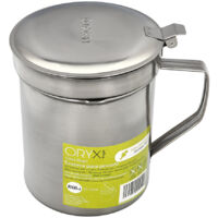 Grasera Inoxidable Para Pescado 1,0 Litros. Con Colador y Tapa