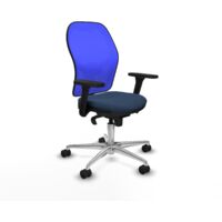 Jorquera sincro malla azul similpiel azul marino brazos 3D base aluminio ruedas 65mm nailon