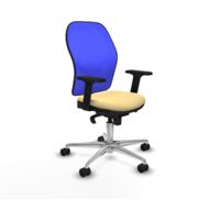Jorquera sincro malla azul similpiel crema brazos 2D base aluminio ruedas 65mm nailon