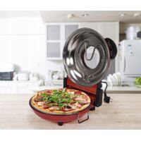 Four à pizza LUND 1200 W 67480 avec 5 niveaux de régulation de la température de, jusqu'à 400 °C, compact et efficace pour la maison et le bureau.