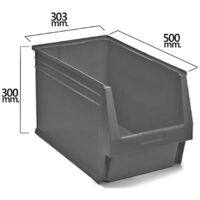 Gaveta Apilable Gris Nº59 500x303x300 mm. (5/6)