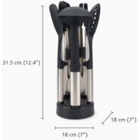 Ensemble d'ustensiles en acier inoxydable Elevate Fusion JosephJoseph Joseph Elevate Fusion, 5 pièces avec support compact, design fonctionnel et élégant, multicolore, pour une cuisine organisée.