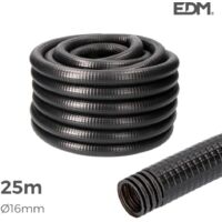 EDM – Gaine électrique préfilée 25m – Diamètre intérieur 16mm – Conduit ondulé pour protection câbles extérieurs – Conforme CE M-25