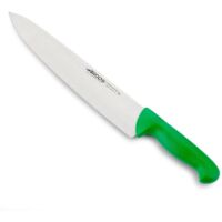 Couteau de chef Arcos Couleur - Prof 292321 en acier inoxydable Nitrum et mango polypropylène vert ergonomique avec lame de 30 cm, vitrine.
