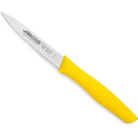 Couteau Mondador Arcos Nova 188625 acier inoxydable Nitrum et mango Polypropylène, lame jaune de 10 cm en boîte présentoir.