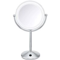miroir de maquillage chromé à led x 10 9436e baybliss