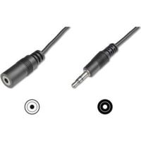 DIGITUS AK-510200-030-S audio cable 2.5 m 3.5mm Black - Câbles audio (3.5mm, Mâle, 3.5mm, Femelle, 2.5 m, Noir)