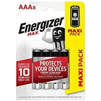 Energizer - MAX, lot de 8 piles AAA, longue durée pour un usage quotidien, sans sulfatation et d'une durée de vie de 10 ans.