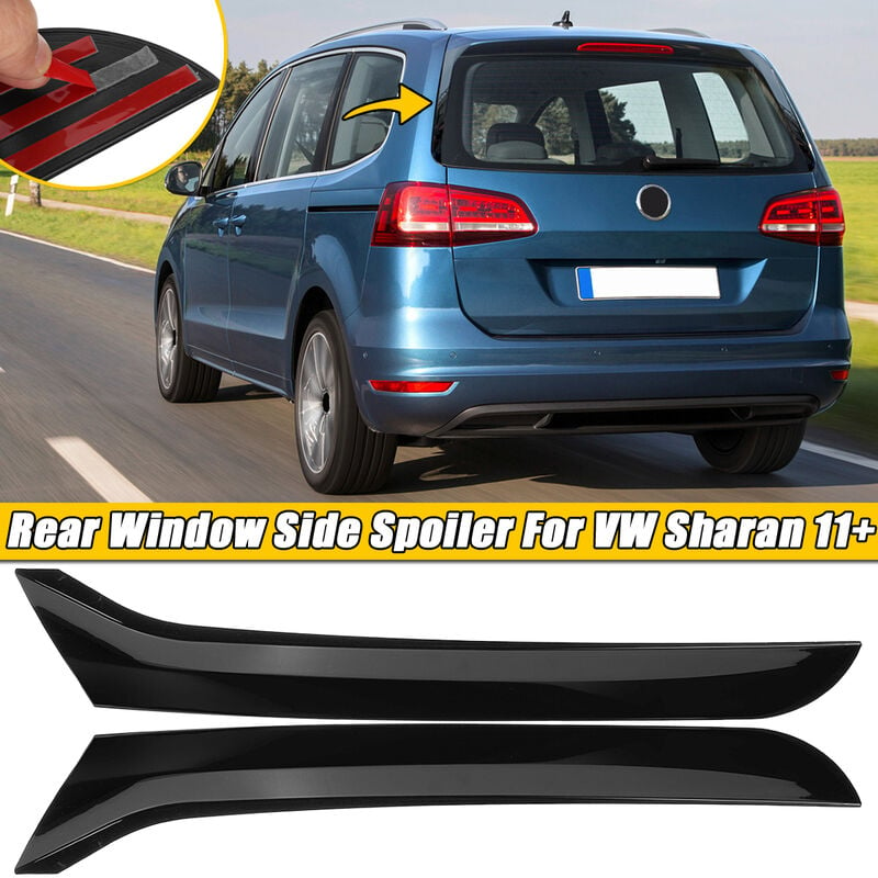 1 Paire de diviseur d'air de becquet Canard de fenêtre latérale arrière  verticale pour VW Volkswagen Sharan 2011 + ZebraA