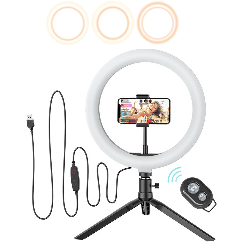 LED Selfie Ring Light Avec Trépied Stand Dimmable Lampe - Temu France