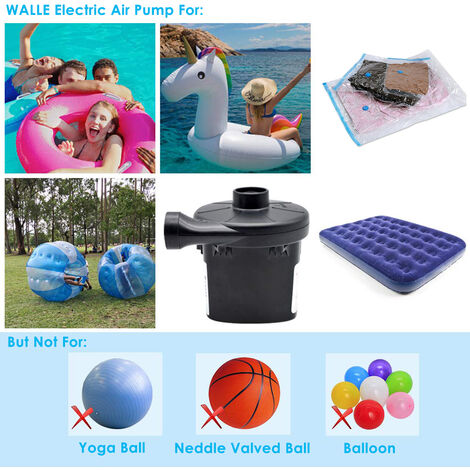 Pompe à air électrique, 2 en 1 Pompe électrique Portable pour la Maison/la  Voiture avec 3 Buses pour Matelas Gonflable Yoga Ball Paddling Pools Toys :  : Sports et Loisirs