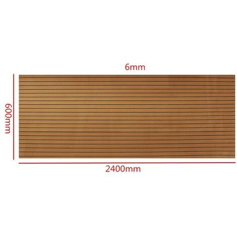 Tapis De Sol Bateau En Mousse EVA Auto-adhésif - 240 X 90 Cm, épaisseur 6 Mm - Bleu, Antidérapant, Imitations Teck - 10