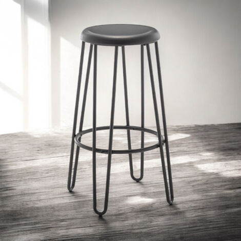 Tabouret Repose-Pieds Relaxdays – Similicuir Matelassé Marron/Noir – Style Industriel – 41x41x41 Cm