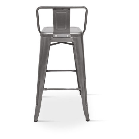Kosmi Sgabello Da Bar Industriale 66cm: Metallo Argento E Legno Chiaro