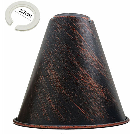 Rustic Red Cone Shape Metal Lamp Shades Easy Fit Pendant Light Shade