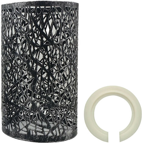 Modern Drum Lampshade Brushed Silver Colour Retro Style