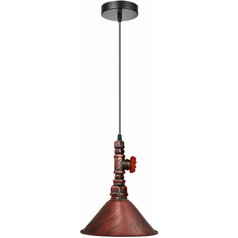 Rustic Red Industrial Vintage Brushed Lamp Pendant Light Retro Loft