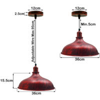 Rustic Red Industrial Retro Ceiling Pendant Light Loft Style Suspended