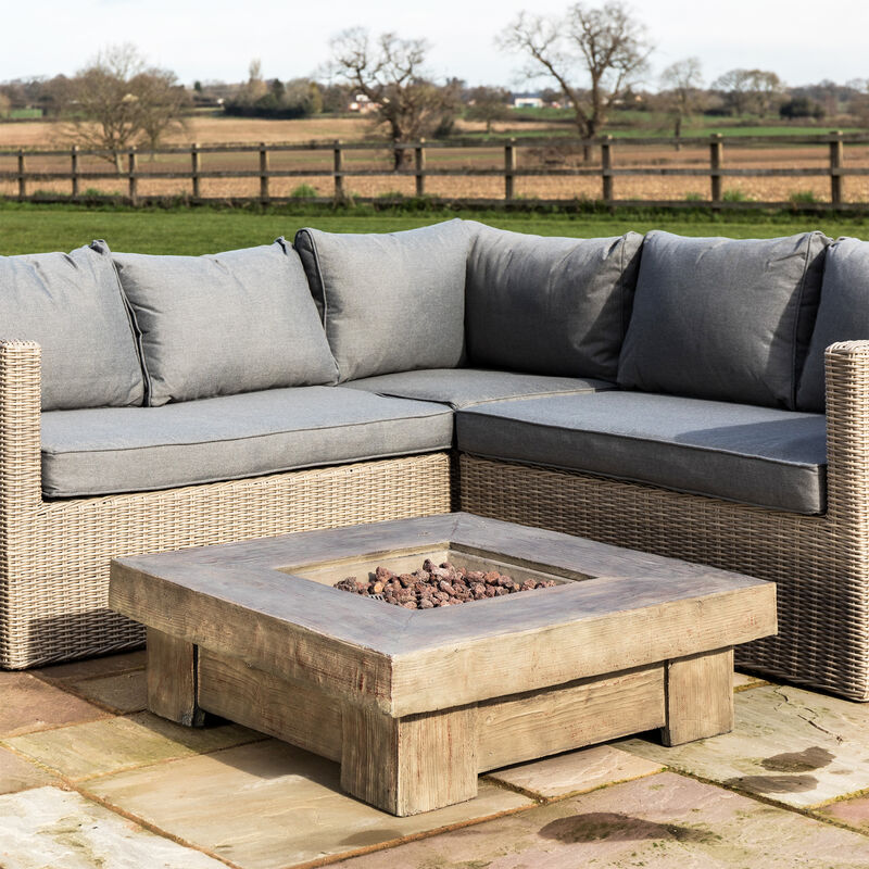 patio sectional with fire pit