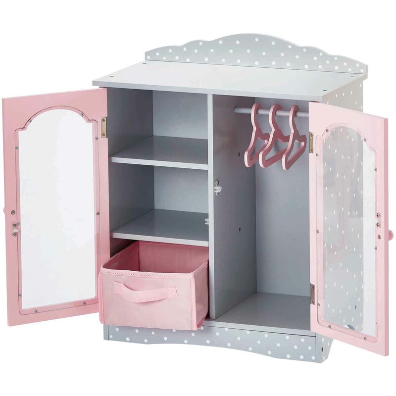 White Doll Closet Wardrobe by Olivia's World Wooden Baby Furniture Toy  TD-0210A 