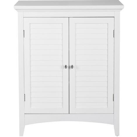 Teamson Home Bathroom Free Standing Cabinet, Wooden Cabinet with 2 Doors, Bathroom Storage, Bathroom Furniture, White, 66 x 33 x 81.3 (cm) (1/5)