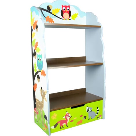 Kids Wooden Bookcase Book Shelf Storage, Childrens Wooden Bookcase With Storage