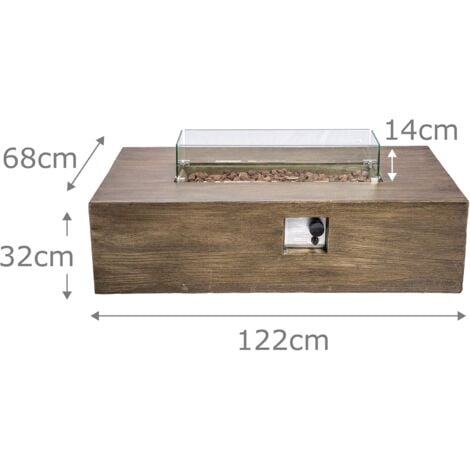 Teamson Home Outdoor Garden X-Large, Propane Gas Fire Pit Table Burner, Smokeless Firepit, Patio Furniture Heater with Screen, Lava Rocks, Cover