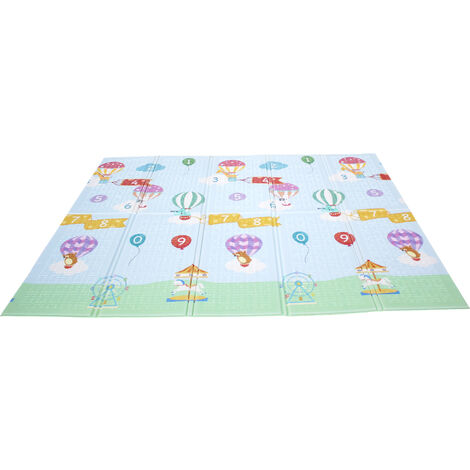 Fantasy Fields Large Baby Crawling Mat Play Mat Soft Foam Reversible Portable Crawl Mat Hot Air Balloon Themed PS-PM002