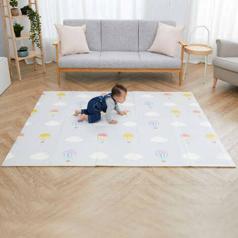 Fantasy Fields Large Baby Crawling Mat Play Mat Soft Foam Reversible Portable Crawl Mat Hot Air Balloon Themed PS-PM002