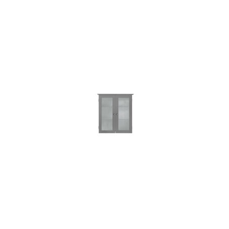 Teamson Home Bathroom Connor Wall Cabinet with 2 Glass Doors Grey EHF-581G (1/5)