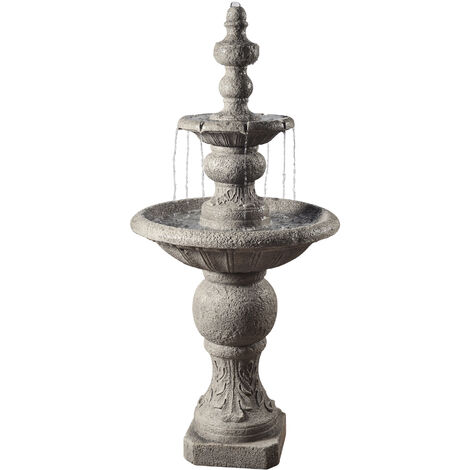 Solar Cascading Fountain Outdoor Water Waterfall Zen Garden Backyard 