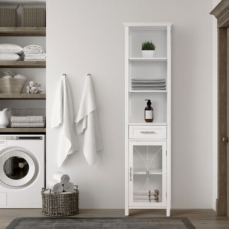 Functional Linen Cabinet White 7978 ...