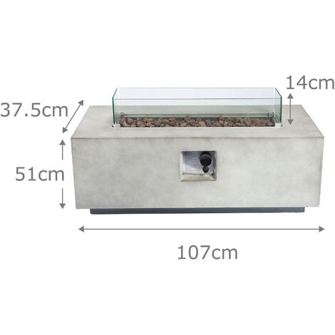 Teamson Home Outdoor Garden X-Large, Propane Gas Fire Pit Table Burner, Smokeless Firepit,  Patio Furniture Heater with Screen, Lava Rocks, Cover