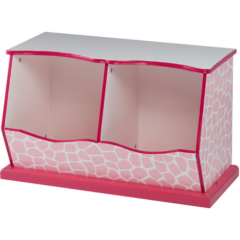 Teamson Kids Children Pink Wooden Storage Drawers Toy Box Storage TD-12474P