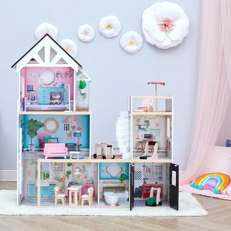 Olivia s Little World by Teamson Kids Large Dreamland Mansion Wooden Dolls House 3 Floors 18