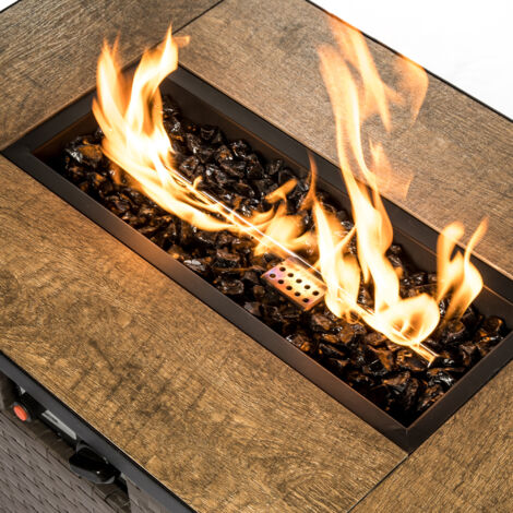 Teamson Home 4 Kg Lava Rocks for Gas Fire Pit, Tempered Fire Glass, Safe for Outdoor Garden Gas Fire Pits, Black