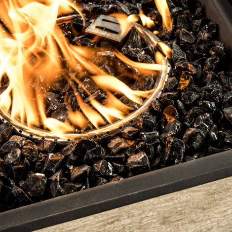 Teamson Home 4 Kg Lava Rocks for Gas Fire Pit, Tempered Fire Glass, Safe for Outdoor Garden Gas Fire Pits, Black