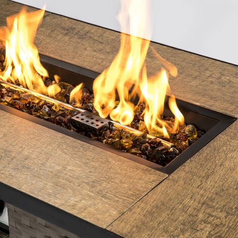 Teamson Home 4 Kg Lava Rocks for Gas Fire Pit, Tempered Fire Glass, Safe for Outdoor Garden Gas Fire Pits, Amber Yellow