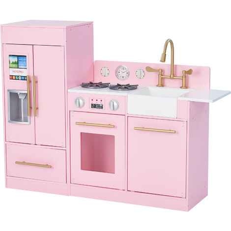 Pink Wooden Toy Kitchen by Teamson Kids Toy Cooker Play