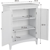 Teamson Home Bathroom White Wooden Free Standing Cabinet Unit ELG-585 - White