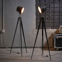 Teamson Home Tripod LED Standard Floor Lamp Black Gold Modern Lighting VN-L00020-UK - Black/Gold
