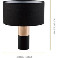Teamson Home Ayden Table Lamp with Touch Control, Standing Light with Tap Sensor, Modern Lighting in Black for Living Room, Bedroom or Dining Room - Black/Brass